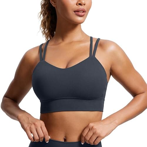 CRZ YOGA Softness Mold Womens Butterluxe Strappy Longline Sports Bra - Double Spaghetti Strap Workout Yoga Crop Top Athletic - Image 1