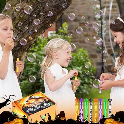 60 Pack Halloween Bubble Wands, Mini Bubble Toys for Halloween Party Favors, Novelty Supplies, Halloween Toys for Girls Boys Kids Classroom Rewards Gifts thumbnail 5
