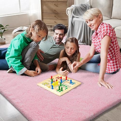 Shag Area Rugs for Bedroom Living Room,4X6 Ultra Soft Fluffy Area Rugs for Dorm, Indoor Carpet Nursery Rugs for Kids Girls Room Home Decor,Pink thumbnail 6