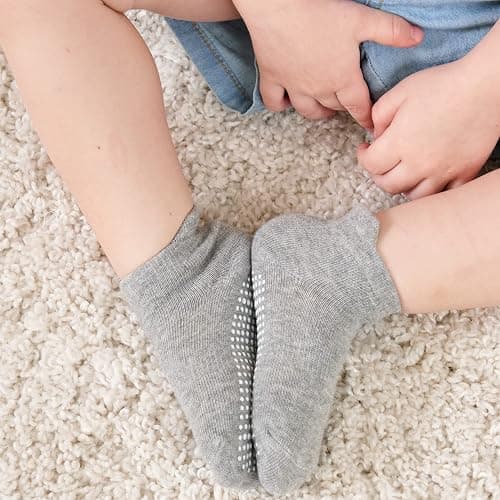 Zaples Baby Non Slip Grip Ankle Socks with Non Skid Soles for Infants Toddlers Kids Boys Girls thumbnail 7