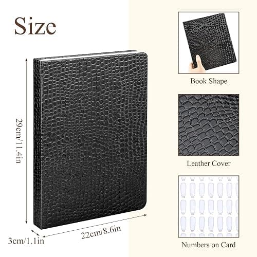 216 Colors Nail Display Chart, UV Gel Polish Card Book with 240PCS False Nail Tips, Nail Art Salon Nail Design Display Booklet, Nail Swatch Book Nail Practice Card Board for Nail Salons thumbnail 2