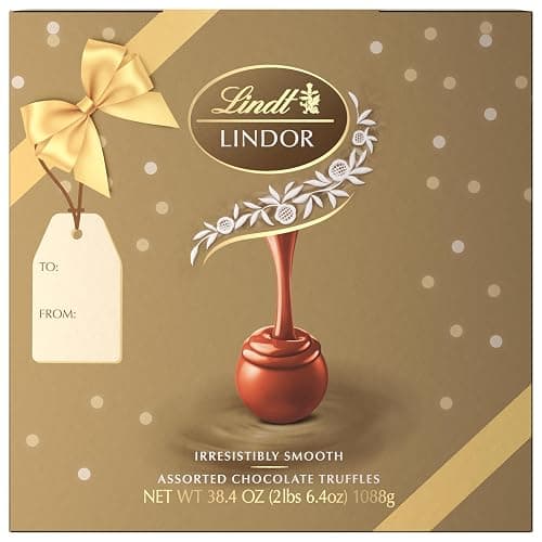 Lindt LINDOR Assorted Chocolate Truffles 90 Count Gift Box, Chocolate Candy with Smooth, Melting Truffle Center, 38.4 oz. Box thumbnail 6