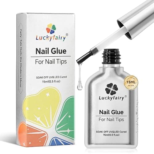 Gel Nail Glue for Press On Nails: 15ml UV Nail Glue for Nail Tips and Acrylic Fake Nails 6 in 1 Super Strong Gel Long Lasting Beginner Friendly DIY for Home Salon - Image 1