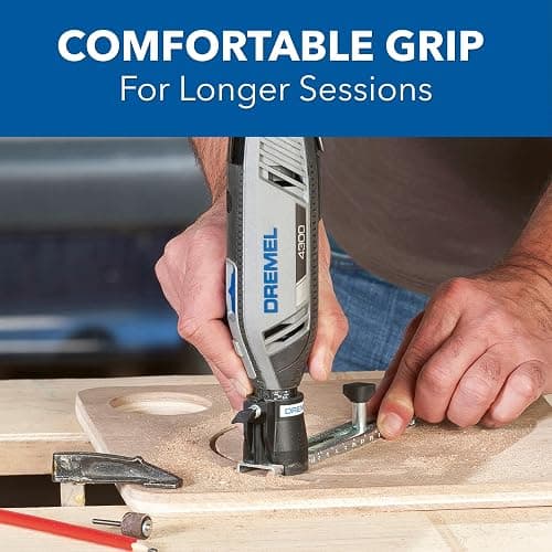 Dremel 4300-5/40 Rotary Tool Kit with Pivot Light and 40 Accessories | 5 Attachments, 40 Accessories, Pivot Light, Variable Speed, 1.8 Amp Motor, Cutting, Sanding, Polishing thumbnail 7