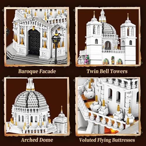 Reobrix Venice Church Building Block Sets for Adults with Lights 55014, Landmark Architecture Venice Santa Maria Della Salute Church Model, Collectible Italy Landmark Building Toy for Adullt (4270PCS) thumbnail 5