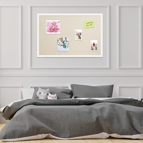 Yunihome 20x30 Inch Cork Board for Wall Hanging with Linen, Bulletin Board with Push Pins, Mounted Memo Message Board for Home Office Decor, Dorm Room Essentials, Classroom Organization thumbnail 6