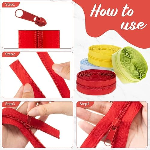 WILLBOND 60 Yards 20 Pcs Sewing Zippers Bulk #5 Nylon Coil Zippers 20 Color Assorted Zipper for Sewing with 200 Zipper Sliders for DIY Tailor Bags Purses Crafts Supplies (Various Color) thumbnail 4