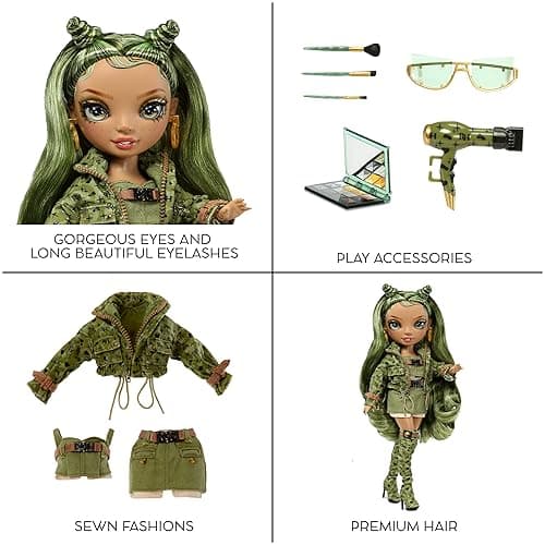 Rainbow High Olivia- Camo Green Fashion Doll. Fashionable Outfit & 10+ Colorful Play Accessories. Great Gift for Kids 4-12 Years Old and Collectors. thumbnail 7