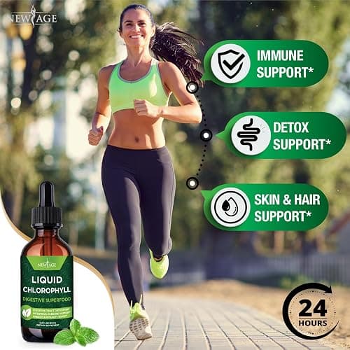 NEW AGE Chlorophyll Liquid Drops - Natural Concentrate – Energy Booster, Digestion and Immune System Supports, Internal Deodorant, Liver Function - (2 Fl Oz (Pack of 1)) thumbnail 3