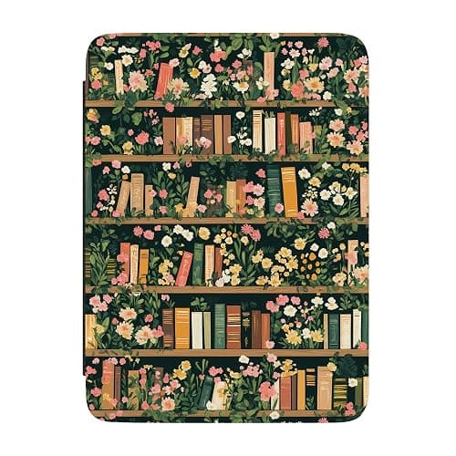 Casely Kindle Case | Book Nook | Floral Library | Compatible with 7" Kindle Colorsoft and 7" Kindle Paperwhite (12th Gen 2024 Edition) | Auto Sleep/Wake Function | Hand Strap | Vegan Leather - Image 1