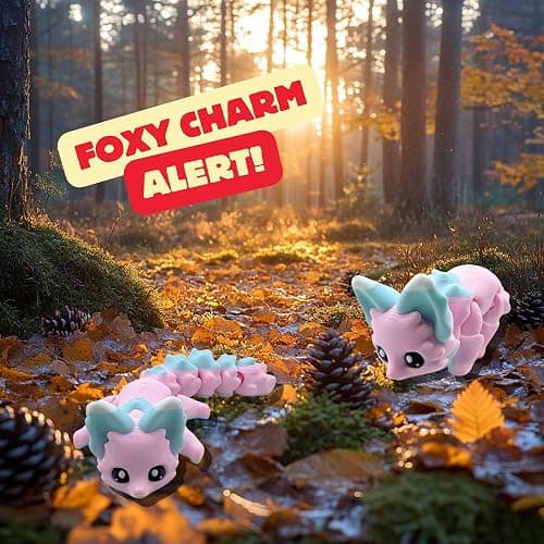 Yipintang 3D Printed Creature Flexible Animals - 8 Inches Fidget Animal for Desk Décor (Candy Fox) thumbnail 2