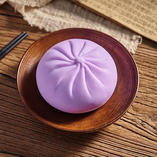 Giant Glitter Dumpling, Giant Dumpling Squishy, Mega Rainbow Dumplings, Cute Anxiety Relief Fidget Toy, Soft Squeeze Decompression Dough for Adults (Purple) thumbnail 9