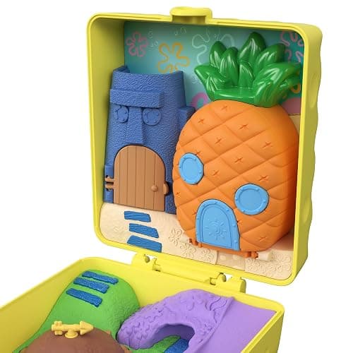 Polly Pocket x Spongebob Partnership Compact, Micro Spongebob & Patrick Dolls and Playset, 7 Accessories Including Pet Gary thumbnail 6