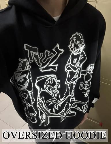 POOPMOOM Y2k Hoodie Men Women Aesthetic Graphic Hoodies Pullover Sweatshirt Hip Hop Goth Grunge Harajuku Jacket thumbnail 4