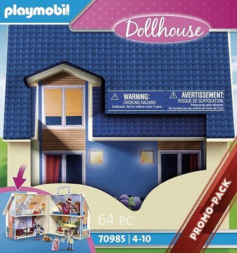 Playmobil 70985 Maison transportable - Dollhouse - avec Trois Personnages, Salle de Bains, Chambre, Salon et Cuisine - Tout équipée - La Maison Traditionnelle - s'ouvre s'emporte Partout - Dès 5 Ans thumbnail 4