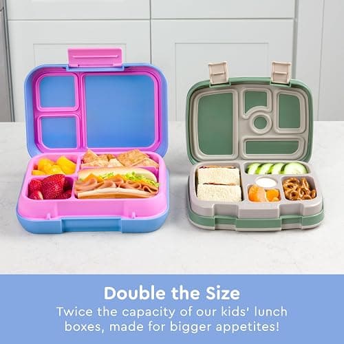 Bentgo Pop - Leak-Proof Lunch Box & Removable Divider for Ages 8+ & Teens - Lunch Container Holds 5 Cups of Food; 3-4 Compartments; Microwave/Dishwasher Safe; 2 Year Warranty (Periwinkle/Pink) thumbnail 6