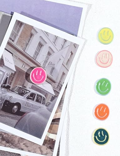 Mymazn 12Pcs Fridge Magnets Cute Refrigerator Magnets, Colorful Magnets for Whiteboard Cabinet Locker, Resin Smile Face Decorative Magnets for Classroom Kitchen Office thumbnail 7