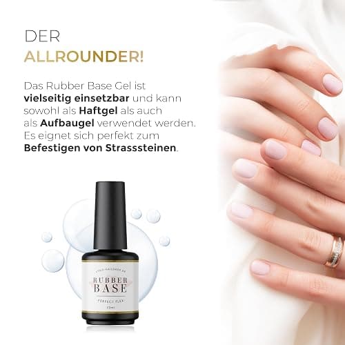 Rubber Base Gel Perfect Flex 10ml, Flexibles Aufbaugel für optimale Haftung, LED/UV Grundiergel & Base Coat, Selbstglättend, splitterfrei & stoßfest, Für Gelmodellage & Problemnägel, Lynis Nailshop.de thumbnail 4