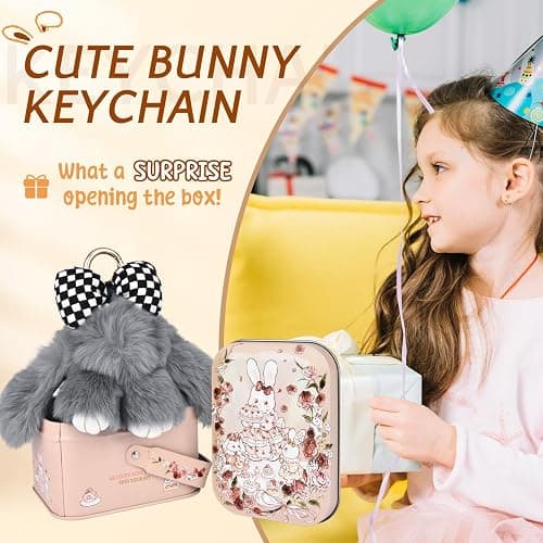 GlamSpark Bunny Keychain with Tin Box, Cute Keychain Gift, Soft Bunny Keychain Accessories for Women thumbnail 2