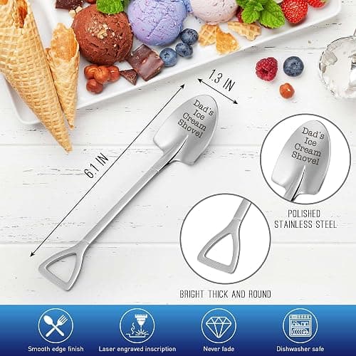 Dad Fathers Day Birthday Gift, from Daughter/Son, Dads Christmas White Elephant Gifts, Funny Dad's Ice Cream Shovel Spoon Gift for Daddy Father-in-Law Grandfather Grandpa Retirement Valentines for Him thumbnail 2