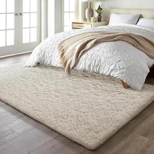 Ophanie 5x7 Area Rugs for Living Room Ivory, Fluffy Shag Large Fuzzy Plush Soft Rug, Shaggy Floor Big Carpets for Bedroom Nursery, Kids Home Decor Aesthetic thumbnail 3