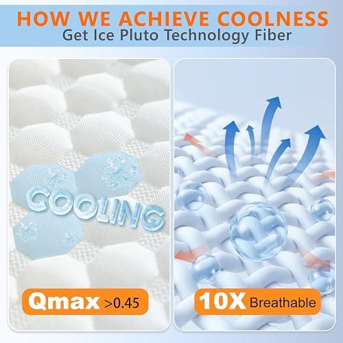 UYWO Cooling Pillows Queen Size Set of 2, Memory Foam Pillows with Zipper, Firm Bed Pillows Adjustable for Hot Side Back Stomach Sleepers thumbnail 4