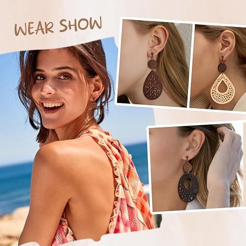 Thunaraz Clip on Dangle Earrings for Women - Bohemian Trendy Clip on Earrings Lightweight Comfortable Earrings Hypoallergenic Drop Clip ons for Non-pierced Ears Women thumbnail 4