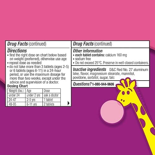 Pepto Kids Bubblegum Antacid Tablets Chewable, Upset Stomach Relief for Kids, Heartburn Relief, Acid Indigestion and Sour Stomach Relief, 72 Chewable Tablets (3x24 ct) thumbnail 2