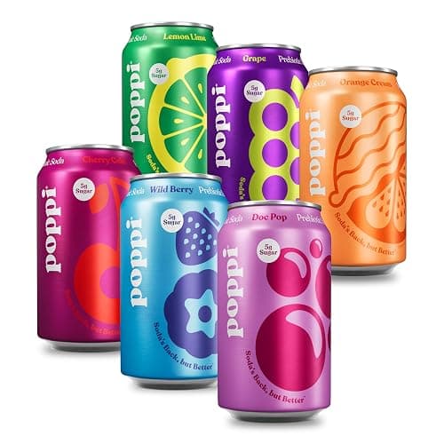 Poppi Sparkling Prebiotic Soda Beverage with Apple Cider Vinegar, Seltzer Water and Fruit Juice, Crowd Pleasers Variety Pack, 12 Fl Oz, Pack of 12, Packaging May Vary - Image 1