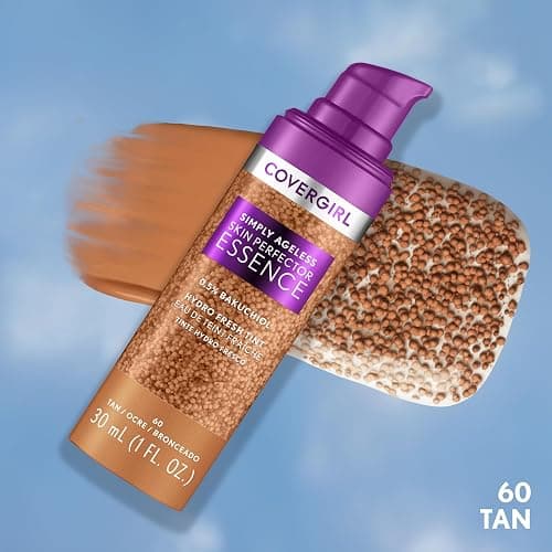 Covergirl Simply Ageless Skin Perfector Essence Foundation, 60 Tan, Tinted Skin Perfector, Skincare Makeup Hybrid, Sheer Tint, Radiant Finish, Skin-Like Finish, Vegan Formula, 1.0oz thumbnail 2