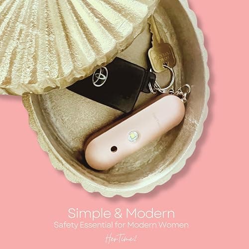 HerTime2 Personal Safety Alarm – Travel Safe Waterproof – Gift for Women College Girls – Self Defense Keychain – Extra Loud Siren – Strobe Light – Cute Key Chains Protection (Rose Gold) - Rose Gold thumbnail 6