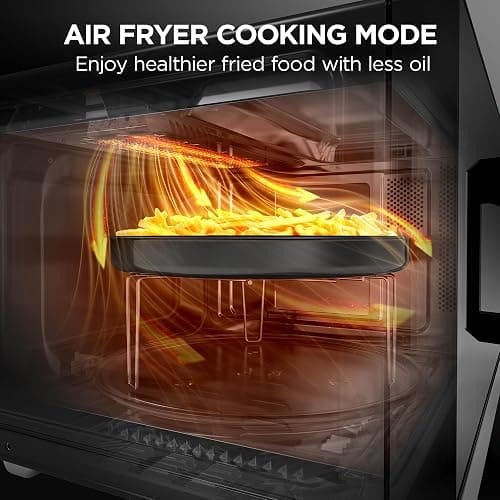 BLACK+DECKER 5-in-1 Microwave Oven with Air Fry, Combi, Bake, Roast, and Convection Cooking, 0.9 cu. ft. Countertop Microwave, Stainless Steel, 900 Watts, Child-Lock, ES9P032NA thumbnail 4