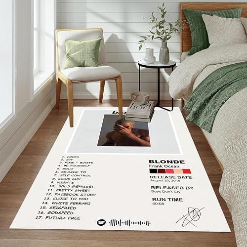 Frank Ocean Album Cover Rug Hip Hop Blood Album Carpet Rap Fan Gift for Birthday Christmas Music Room Decorative Non-Slip Mat Washable Popular Rapper Themed Carpet thumbnail 5