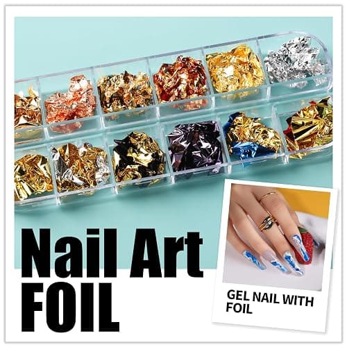 Teenitor Nail Art Kit with Nail Glitter, Nail Art Brushes & Nail Sticker for Gel Nails Art, Nail Gems Nail Accessories Tool for Teenage Girls, Nail Art Pens Nail Dotting Tool for Beginners thumbnail 6