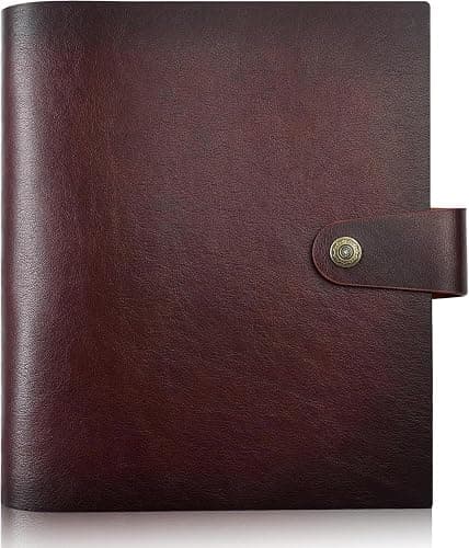 Adeerus Genuine Leather Photo Album 300 Pockets, 4x6 for 300 Photos, with 40 Writing Paper, Bookshelf Scrapbook for Travel Family Wedding Kids Graduation Baby Pictures, Wine Brown - Image 1