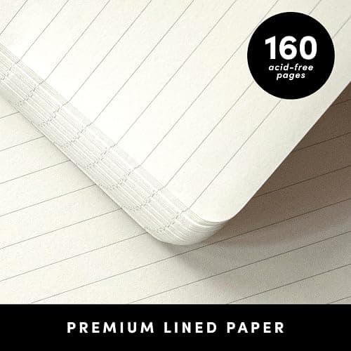PAPERAGE Lined Journal Notebook, 3 Pack, (Yellow, Blush, Turquoise), 160 Pages, Medium 5.6 in x 8 in - 100 GSM Thick Paper – Hardcover Journaling Notebook for Work, School & Note Taking thumbnail 5