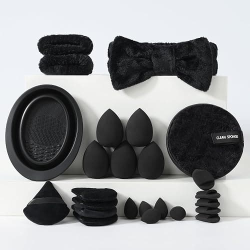 Makeup Brush Set for Foundation Concealer Eyeshadow and Travel, Include Make Up Brush, Sponge, 51PCS Black thumbnail 3
