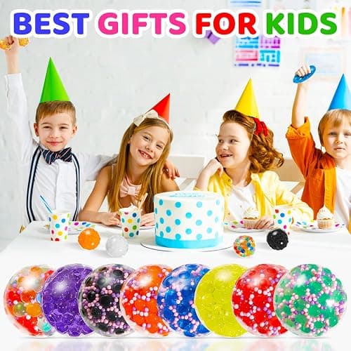 FIDWOD Stress Ball Fidget Toys for Kids: Party Bag Fillers Sensory Gifts Pack - Squishy Balls with Water Beads - Stocking Stuffers Anxiety Relief Set for Autism Boys Girls 20 PCS thumbnail 7