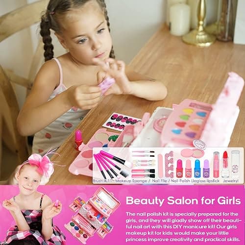 Kids Makeup Sets for Girls - Kids Makeup Sets for Girls 5-8, Maquillaje para Niñas, Play Make Up Kit, Best Toys for Little Girl,Princess Toddler Kid Stuff, Ages3456789 10 Year Old Girl Birthday Gifts thumbnail 6