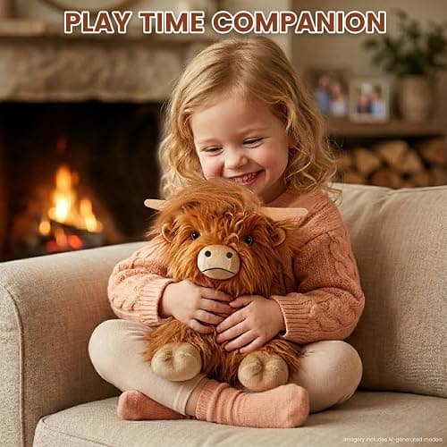 Heatable Weighted Highland Cow Stuffed Animal for Kid Women, Lavender Plush | Microwavable Stuffed Animals Heating Pad for Cramps, Stress Relief, Bedtime Companion, Hyland Cow Gifts Plush Toy thumbnail 2