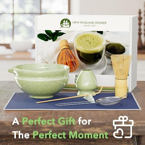 Matcha Whisk Set, Perfect Matcha Kit for Matcha Lovers Includes Ceramic Bowl, Bamboo Whisk, Holder, Scoop, Sifter & Cloth - 7 Pcs Matcha Kit thumbnail 7