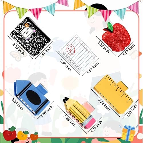 Yuxung 6 Pcs Teacher Gifts Teacher Hair Clips Pencil Claw Clips Back to School Gift Cute Apple Hair Clip Teachers Appreciation Gift for Women thumbnail 3