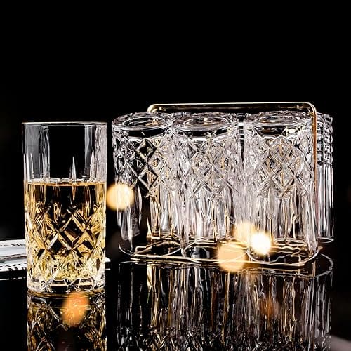 binsakao Highball Glasses Collins Tall Beverage Set of 6, 14 Ounce Cups Glassware for Drinks, Water, Beer, Soda thumbnail 7