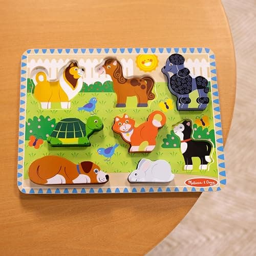 Melissa & Doug Pets Wooden Chunky Puzzle (8 pcs), Educational Screen Free Activity for Toddler, Preschoolers and Kids Ages 2+ thumbnail 9