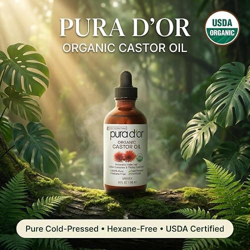 PURA D'OR ORGANIC Castor Oil Pure Cold-Pressed for Hair & Skin, 4oz thumbnail 2