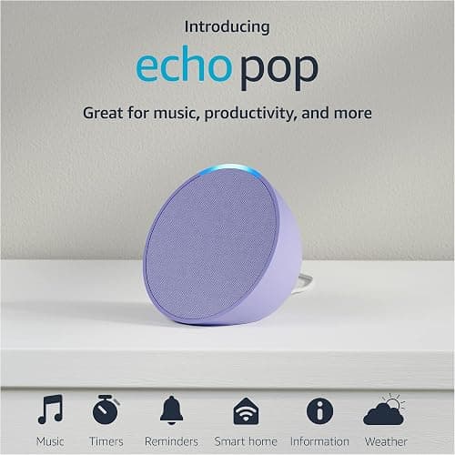 Amazon Echo Pop (newest model), Our smallest Alexa speaker, Fits in any room, Lavender Bloom thumbnail 11