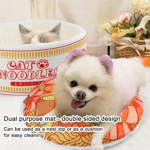 寵幸 Ramen Noodle Dog & Cat Bed,Keep Warm and Super Soft Creative Pet Nest for Indoor Cats,Removable Washable Cushion for Small Medium Large Dogs and Cats thumbnail 4
