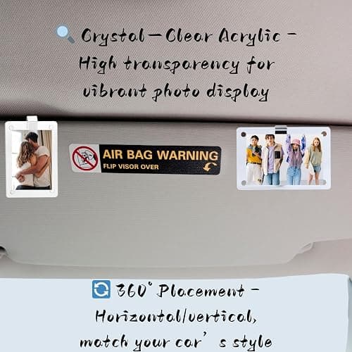 MOTOFITOOL Car Sun Visor Photo Holder, 2 Pack Universal Magnetic Car Visor Clip, Personalized Picture Frame for Cars, Photo car visor clip thumbnail 4