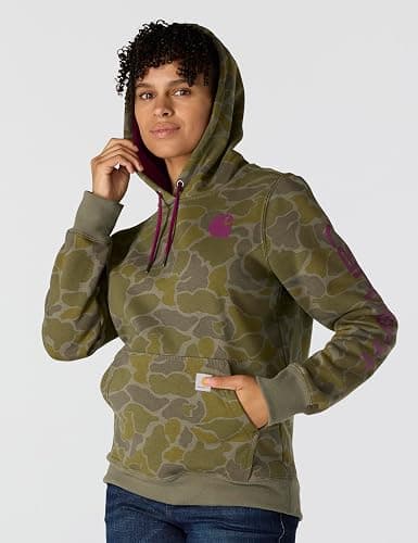 Carhartt Women's Relaxed Fit Midweight Logo Sleeve Graphic Printed Sweatshirt thumbnail 2
