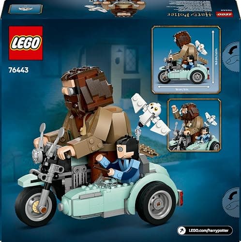 LEGO Harry Potter Hagrid & Harry’s Motorcycle Ride - Play and Display Motorbike Toy with a Sidecar & Hedwig Owl Figure - Wizarding World Gift for 9+ Year Old Girls & Boys - 76443 thumbnail 12